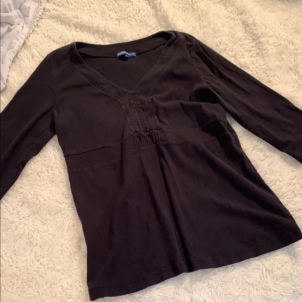 Thyme Maternity Black Fitted Blouse